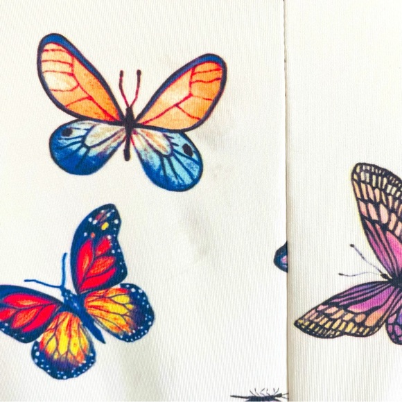 Vintage Ivory Butterfly Jumpsuit Bodysuit~Size M - Picture 11 of 14